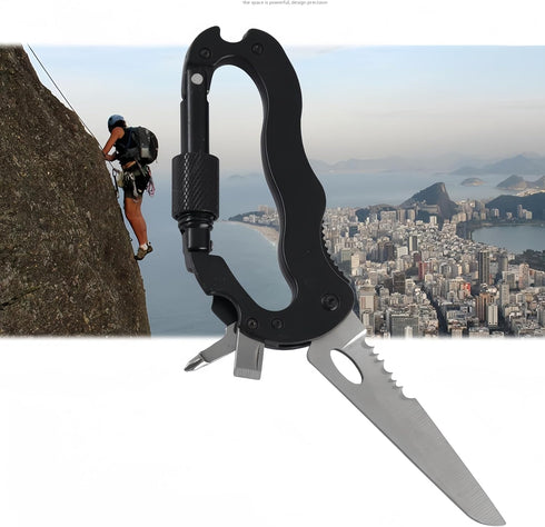 Multitool Carabiner with Folding Knife, EDC Keychain Carabiner Built in Pocket Knives and Screwdriver, Survival Gear for Outdoor Camping Hiking...