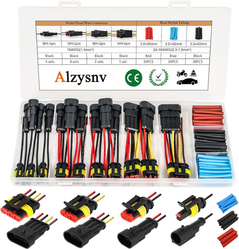 Automotive Electrical Connectors kit 1/2/3/4 Pin Waterproof Electric Wire Connector plugs Battery Terminal Connectors socket 1.5mm Series Wire Har...