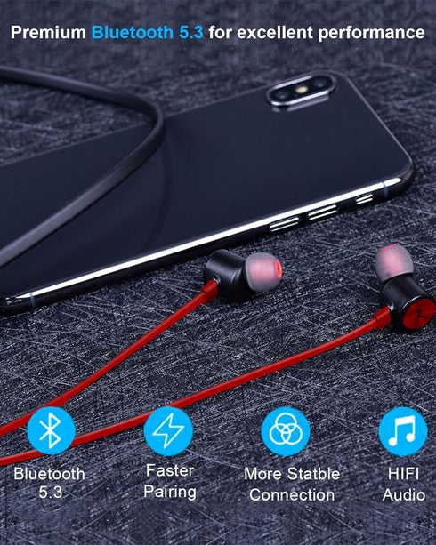 NANAMI Bluetooth Earbuds, 5.3 Bluetooth Wireless Headphones, IPX7 Waterproof, in-Ear Earphones with Mic, Noise Cancelling Headsets, Magnetic Neckb...
