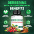 1500mg Berberine with Ceylon Cinnamon Supplement - Extra Strength for Immune System, Digestive Health, Body Management & Energy Production - 60 Ca...
