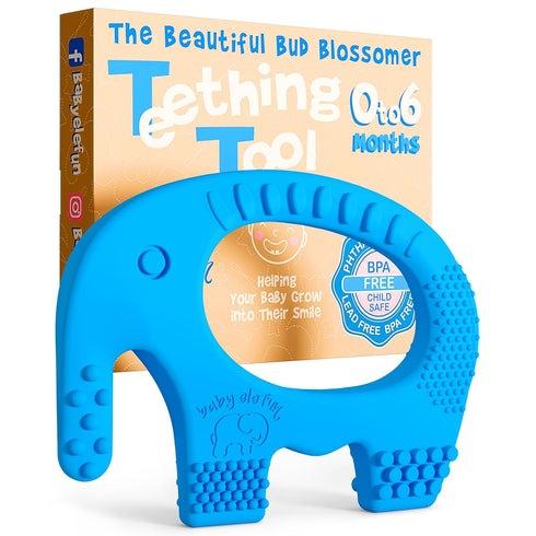 Teething Toys for Babies Age 0 to 6 Months - Baby Elefun 5X Pain Relief Smart Teether - Zero Developmental Delay Silicone Baby Teething Toy Ring -...