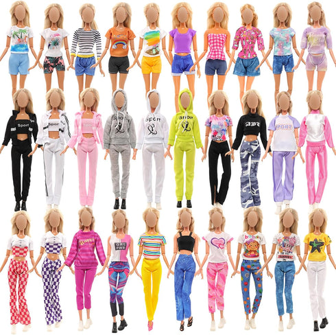 Barwa 8 Sets Doll Clothes Hooded Sports Suit Casual Outfits Tops and Pants Doll Pajamas for 11.5 inch Girls Doll...