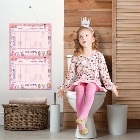 ATHENA FUTURES Potty Training Chart for Toddler, Girls, Sticker Chart for Potty Training, 4 Week Reward Chart, Certificate, Instruction Booklet, R...