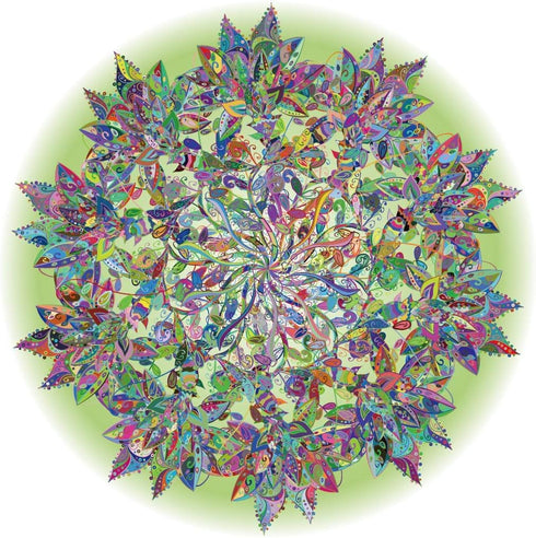 Bgraamiens Puzzle-Magic Tree of Life -1000 Pieces Colorful Leaves Round Mandala Puzzle Color Challenge Jigsaw Puzzles...
