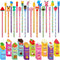 80 Pcs Scented Bookmarks and Scented Pencils with Cute Pencil Toppers Set Fun Pencils Fruit Food Theme Scratch and Sniff Bookmarks Cartoon Pencil ...