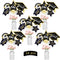 Black and Gold Graduation Decorations Set of 24 Class of 2025 Table Decor Congrats Grad Party Centerpiece Sticks Table Toppers Graduation Party Su...