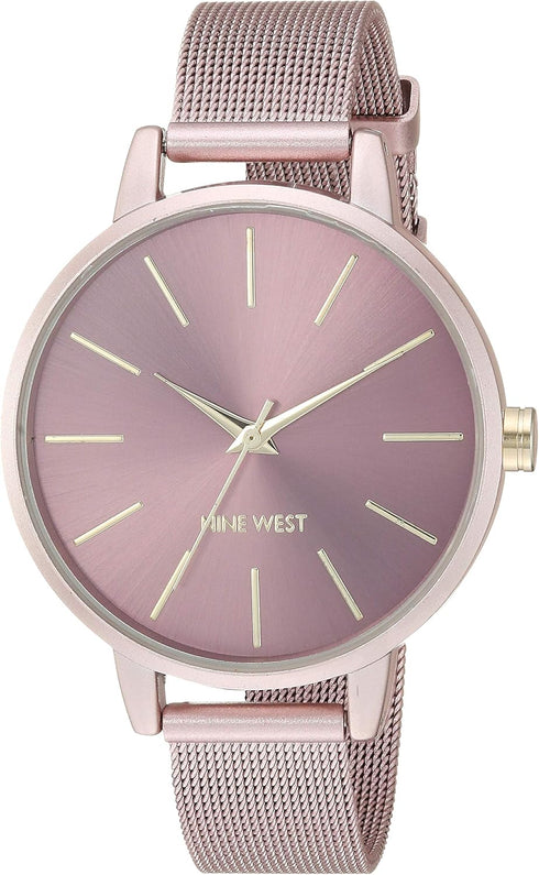 Nine West Women's NW/2280PKPK Pink Mesh Bracelet Watch...