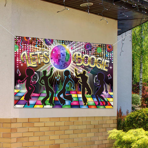 Disco 70s Theme Party Decorations Back to 60s 70s 80s 90s Let's Boogie Disco Dancing Night Photography Photo Booth Background Birthday Party Suppl...