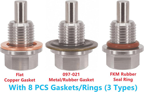 1PC 1/2"x20 Stainless Steel Magnetic Engine Oil Drain Plug Fit Buick Chevrolet Chrysler Ford Dodge GMC Selector Models & Harley-Davidson Transmiss...