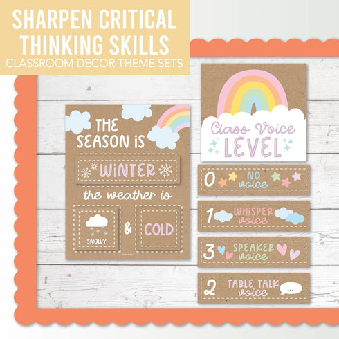 Rustic Classroom Calendar Set Bulletin Board - Bulletin Board Calendar For Classroom Elementary, Teacher Calendar Bulletin Board Sets, Preschool C...