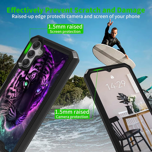 Case for Samsung Galaxy A14 5G, Double-Layer Heavy-Duty Shockproof Case for Women Man, Impact Resist Durable Phone Case for Galaxy A14 5G, Purple ...