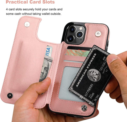 Vaburs Compatible with iPhone 12 Pro Max Case Wallet with Card Holder,Embossed Butterfly Pattern PU Leather Double Magnetic Buttons Flip Shockproo...