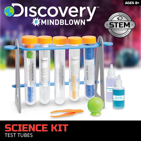 Discovery™ Test Tubes Science Kit, 19-Piece Chemistry Set W/ 5 Educational Experiments, Safe & Easy Kids STEM Activity, Educational Learning Toy, ...
