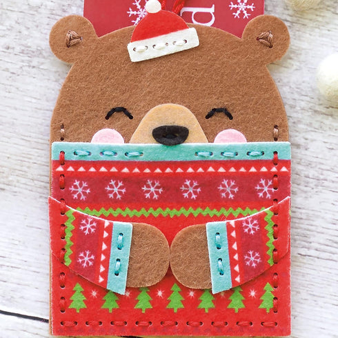 Dimensions DIY Christmas Ornaments and Gift Card Holders Felt Applique Kit, Sizes Vary, Multicolor 4 Piece...