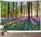 HVEST Forest Sunshine Tapestry Wall Hanging Spring Purple Lavender Morning Sunlight Through Green Trees Tapestry Nature Landscape Tapestry for Liv...