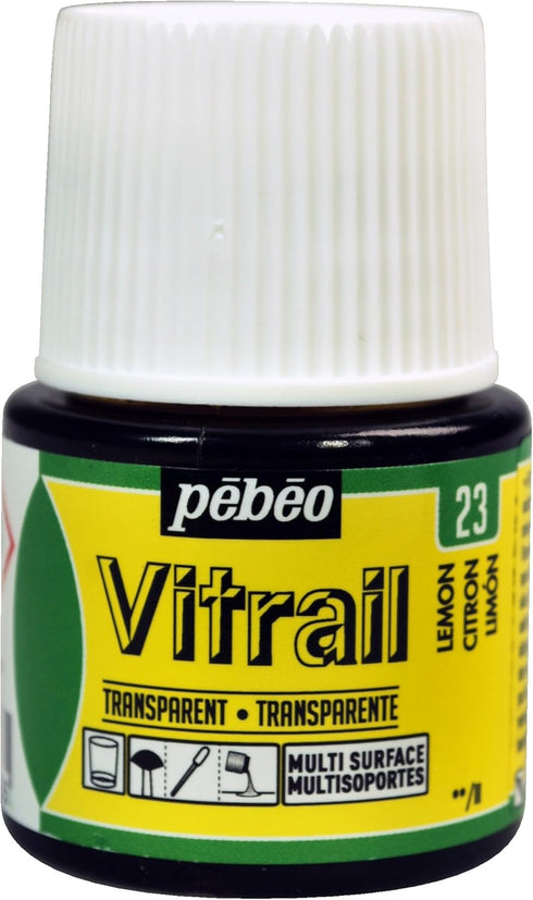 Pebeo Vitrail, Stained Glass Effect Paint, 45 ml Bottle - Lemon, 1.52 Fl Oz (Pack of 1)...