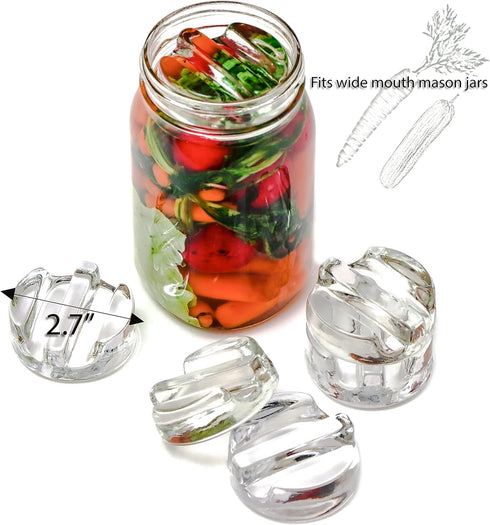 Trademark Innovations Glass Fermentation Pickling Jar Weights, Groove Grip Style (Set of 6)...