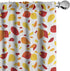 Ambesonne Leaf Curtains, Colorful Fall Autumn Leaves on White Background Seasonal Design Modern Art, Window Treatments 2 Panel Set for Living Room...