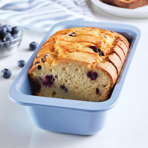 Farberware Easy Solutions Nonstick Bakeware Meatloaf/Loaf Baking Pan, 9 Inch x 5 Inch with Portion Marks - Blue...