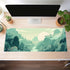 Cute Pastel Mint Green Forest Sage Desk Mat Anime Large Gaming Mouse Pad XL, Aesthetic Sunrise Laptop Computer Keyboard Mouse Mat, Women Office De...