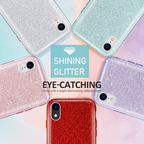 MATEPROX Compatible with iPhone XR case,Bling Sparkle Cute Girls Women Protective Christmas Case(Red)...