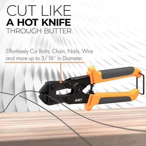 AMERICAN MUTT TOOLS Mini Bolt Cutter 8 Inch | High Strength Screw Cutter Tool | Heavy Duty Wire Cutters, Fence Wire Cutters Heavy Duty, Small Bolt...