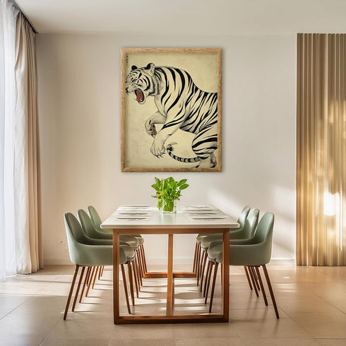 Posterizer 1 pcs-minimal asian art-fighting tiger-abstract art 2-Collectibles & Fine Art-Art for Animal Lovers-Living Room Bedroom Decor- unframed...