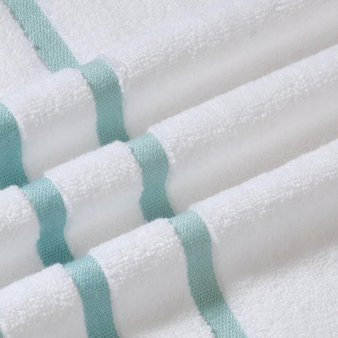 Comfort Spaces Cotton 8 Piece Bath Towel Set Striped Ultra Soft Hotel Quality Quick Dry Absorbent Bathroom Shower Hand Face Washcloths, Multi-Size...