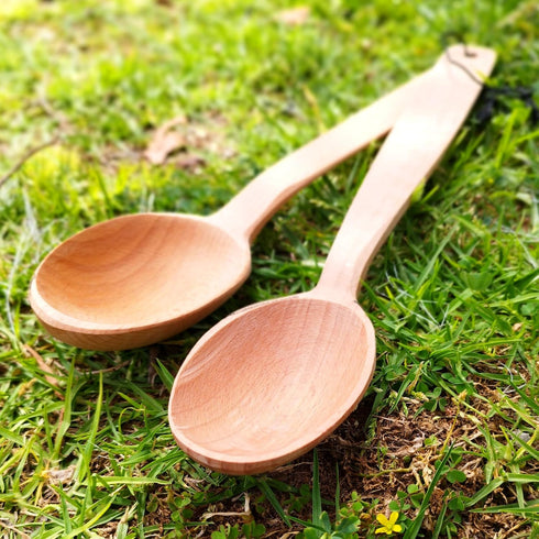 14-inch Large Wooden Spoon, Heavy Duty Big Non-Stick Cooking Spoon with a Scoop and a Strong Long Handle for Stirring, Mixing, Canning in Big Pots...