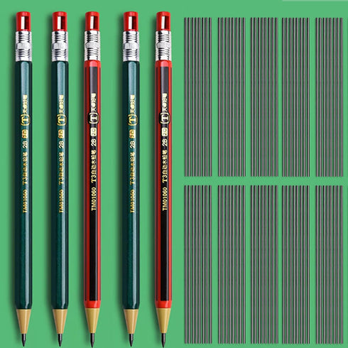 85 pcs Solid Carpenter Pencil Set Includes 5 Construction Pencils Deep Hole Woodwork Marking Pencil with 80 Refills, Mechanical Pencil for Woodwor...