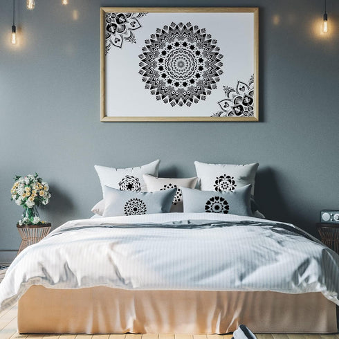 24 Pieces Mandala Stencil Reusable Mandala Painting Templates Floral Design Stencil Mandala Drawing Craft Stencil for DIY Wall, Tile, Furniture, C...