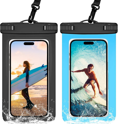 2 Pack Waterproof Phone Pouch IPX8 Universal Waterproof Case Dry Bag Phone Protector for iPhone 15 14 13 12 11 Pro Max Plus XS XR X 8 Galaxy S23 S...