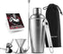 FineDine 7-Piece Cocktail Shaker Set - Bar Tools - Stainless Steel Bartender Kit, with All Bar Accessories, Cocktail Strainer, Double Jigger, Bar ...
