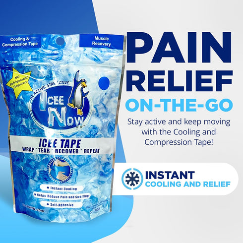 IceeNow - Ice Bandage Wrap Tape, Self Sticking Bandage Wrap, Instant Cold Compress Compression Tape Wrap, Athletic Muscle Tape, Athlete Tape for P...