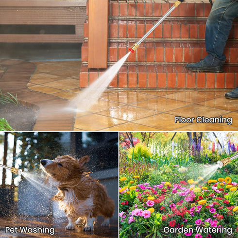 High-Pressure Jet Nozzle Power Washer for Garden Hose, High Pressure Hose Nozzle, Sprayer with 2 Metal Nozzles, Washer Wand Watering Sprayer for C...