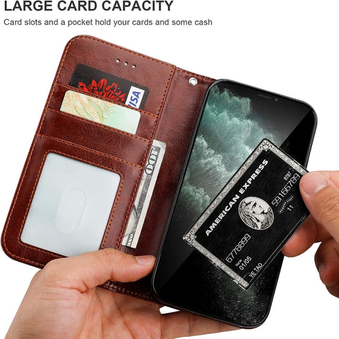 Bocasal Compatible with iPhone 12 Pro Max Wallet Case with Card Holder PU Leather Magnetic Detachable Kickstand Shockproof Wrist Strap Removable F...
