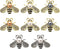 8 PCS Honey Bee Brooches Lapel Pins Crystal Insect Themed Bee Brooches for Women...