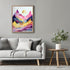 Posterizer 1 pcs-colorful mountains and the sun surreal scene-Abstract & Modern Art-Landscape & Nature Art-Gift for Nature, Surfers and Beach Love...