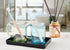 Small Black Mini Tray (8 inch x 4 inch) for Kitchen Counter, Bathroom for Vanity Items, Coffee Accessory, Bar, Serving Seasoning, Salt and Pepper,...