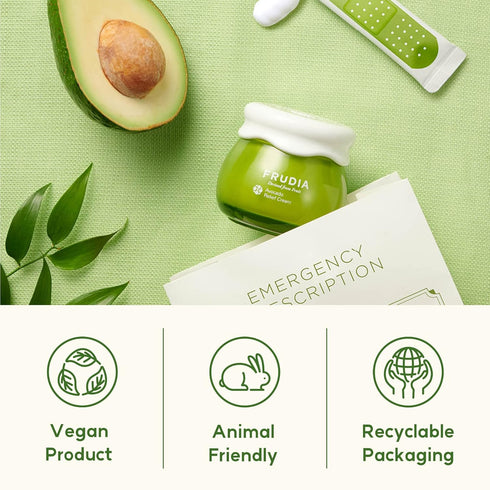 FRUDIA WELCOS Avocado Relief Cream Mini | Calming Cream w/Avocado Extract, Centella Asiatica Extract & MadecassosideX4 | Korean Skin Care Moisturi...