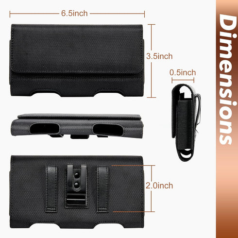 BECPLT Nylon Belt Holster Case Cell Phone Pouch Belt Holder Phone Holster Cover with Clip for iPhone 15 Pro Max 15 Plus 14 Pro Max 13 Pro Max Sams...