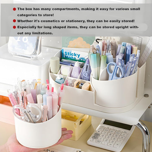 Makeup Brush Holder with 7 Compartments, 360 Degree Rotate for Vanity, Bathroom, Dresser, Makeup Organizer Countertop, Desk Organizers and Storage...