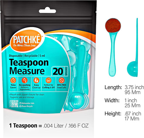 Plastic Measuring Spoons, Fits in Jar, Good for Formula, Coffee, Pet Food - 5 ml - 1 Teaspoon Mesure (20)...