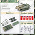 Army Tank and Army Men Toys Playset, 2pc 1:72 US Tank-4 Models & 10pc Toy Soldiers, Olive Drab Green WW2 Military Vehicle for Boys...