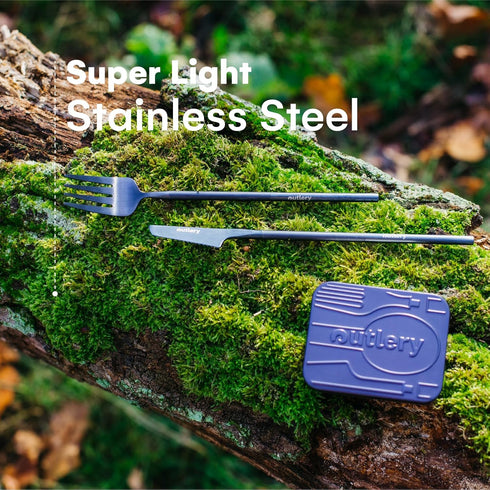 Outlery | Portable & Reusable Stainless Steel Travel Cutlery Set (Whale Blue) - Includes Travel Case for Easy Transport...