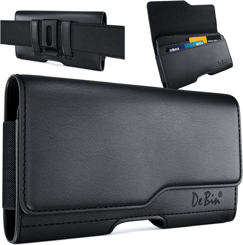 Holster for iPhone 15 Pro Max, 14 Plus, 13 Max, 12 Max, 11 Max, Xs Max, 8 Plus Leather Cell Phone Belt Holder Case with Belt Clip Pouch Carry Cove...