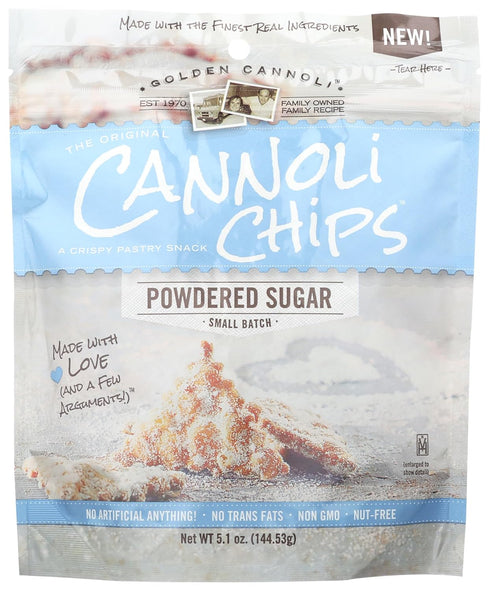 GOLDEN CANNOLI Golden Powdered Sugar Cannoli Chips, 5.1 Oz...
