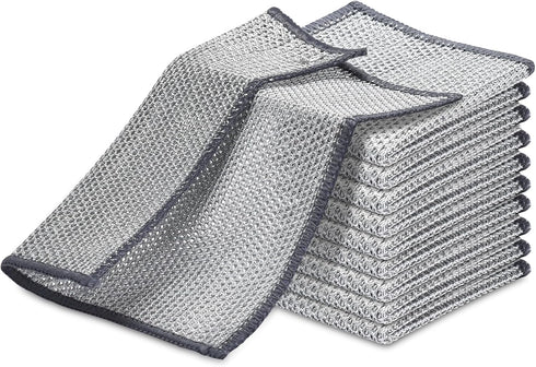 10 Pcs New UpgradeTriple-Layer Non Scratch Wire Dishcloth,Wire Dishwashing Rag,Kitchen Cleaning DishRags,Powerful Multipurpose Wire Miracle Cleani...