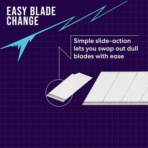 Zoid 18mm Snap Knife Steel Blade Refill 10 Pack, Sharp Carbon Steel Snap Blades for at Home and Project Cutting, Blades for Box Cutter, Utility Kn...