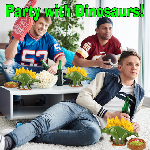 Funwares Original Nachosaurus Snack and Dip Set, Dinosaur Nacho Holder...